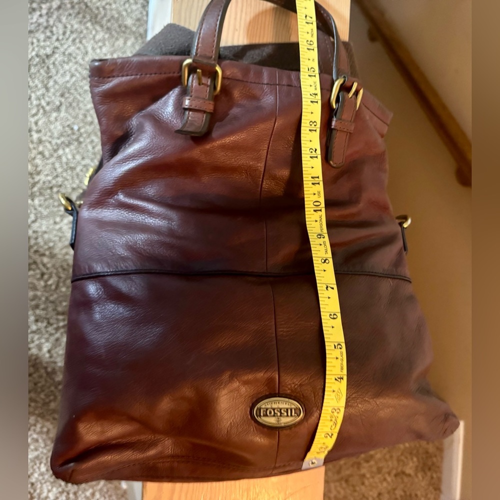 Fossil Brown Leather Crossbody Bag - Picture 11 of 14